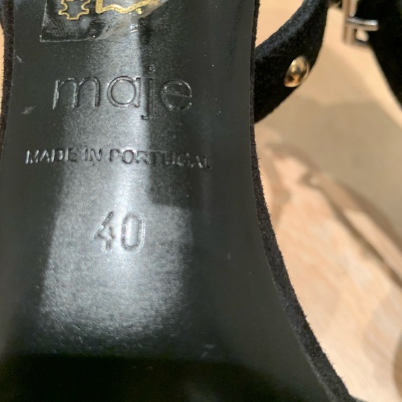 MAJE BLACK STUDDED SUEDE SANDAL - Picture 7 of 7